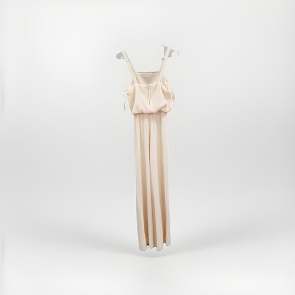 Grecian Goddess Cream Jumpsuit Sz 7/8 True Vtg 1970s 70s Costume Event Boho - Picture 2 of 7